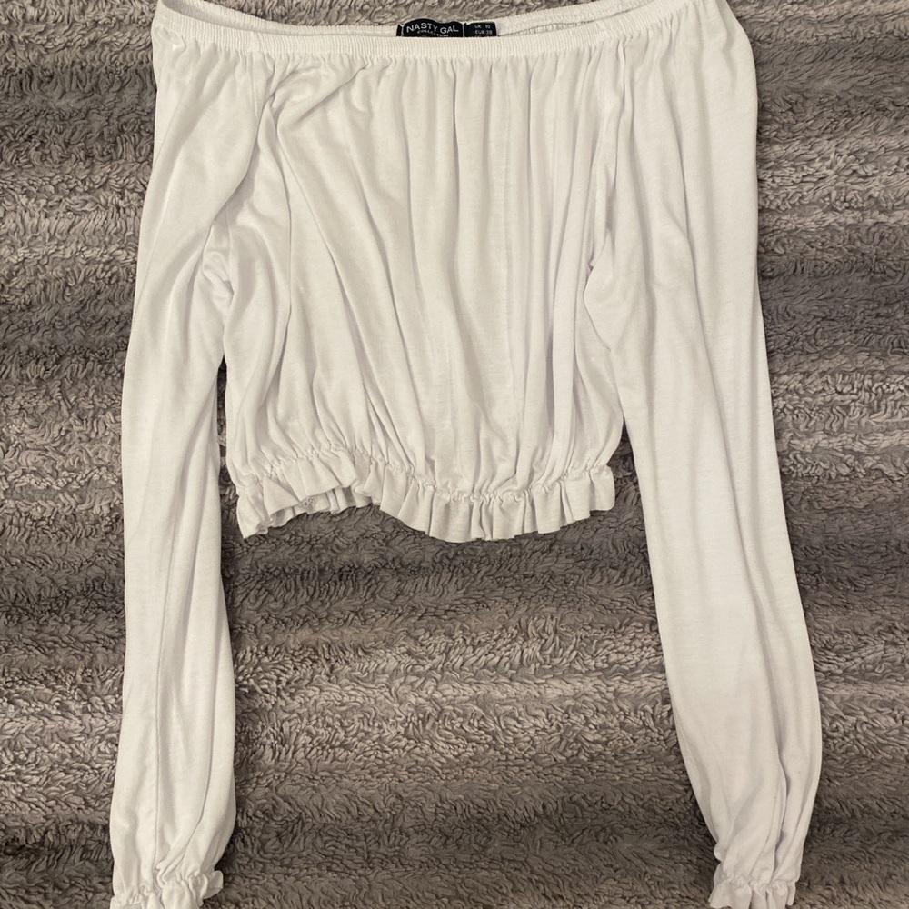 Nasty gal white off the shoulder top